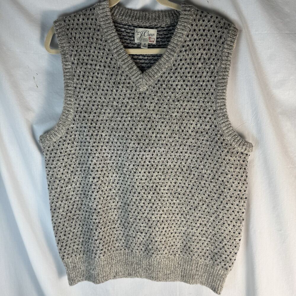 J.Crew 100% English Wool Birdseye Sweater Vest Beige Men's Size Medium M